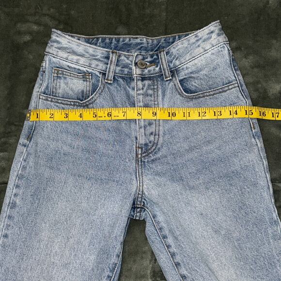 J.Galt Shanghai Jeans Women's XS Blue Denim 100% Cotton Frayed Hem Straight Leg - Picture 10 of 10